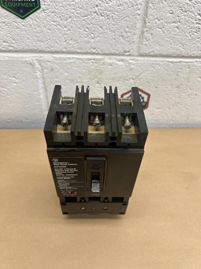 Used Westinghouse MCP331000 Motor Circuit Protector 600 VAC, 100 A