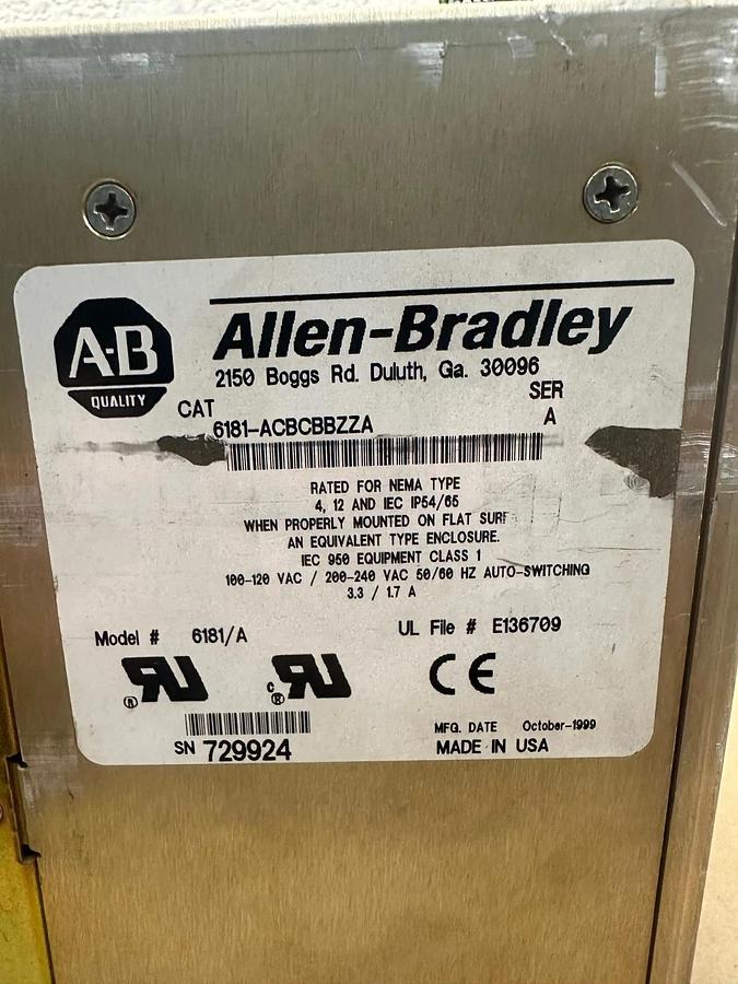 Used Allen Bradley 6181-ACBCBBZZA Industrial Computer Touch Screen
