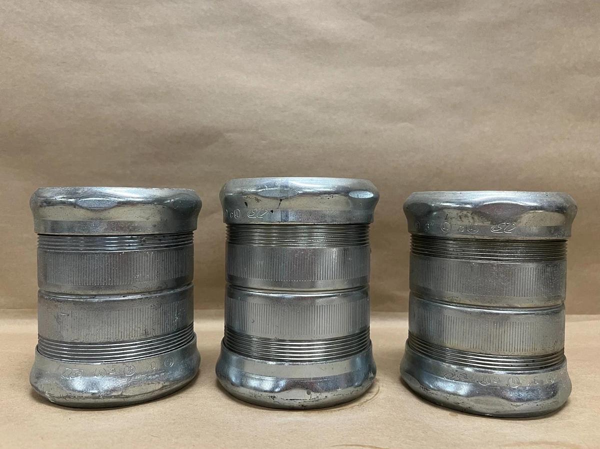 Used Steel City 3" Steel EMT Compression Coupling - Lot of 3