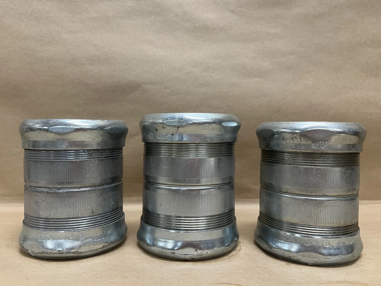 Used Steel City 3" Steel EMT Compression Coupling - Lot of 3