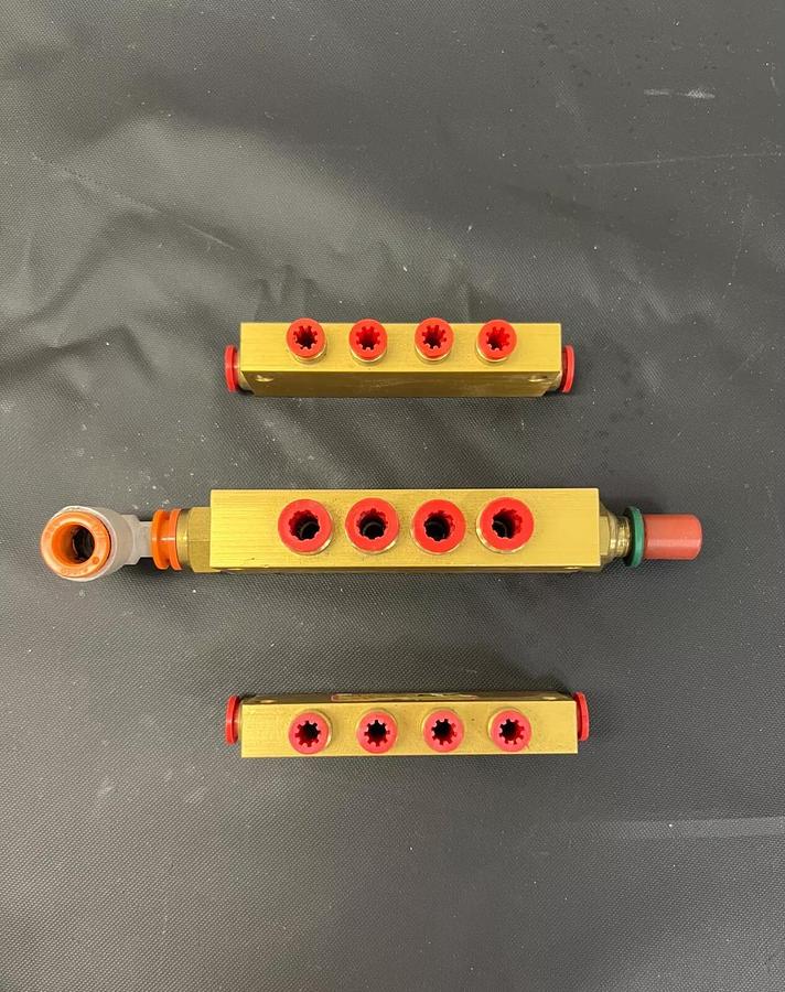 Used NyCoil Poly-matic 6 Plug Manifold Block  - Lot of 3