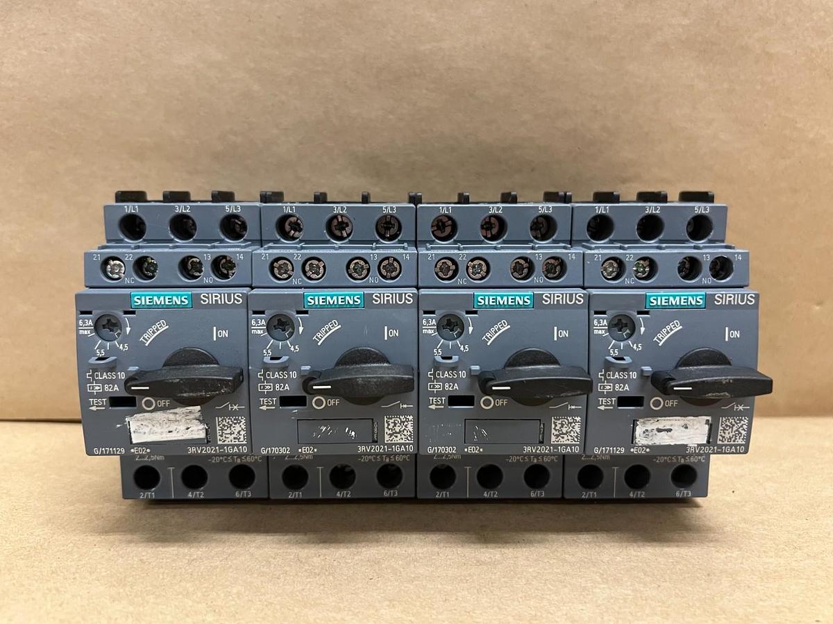 Used Siemens 3RV2021-1GA10 Class 10 Circuit Breakers - Lot of 4