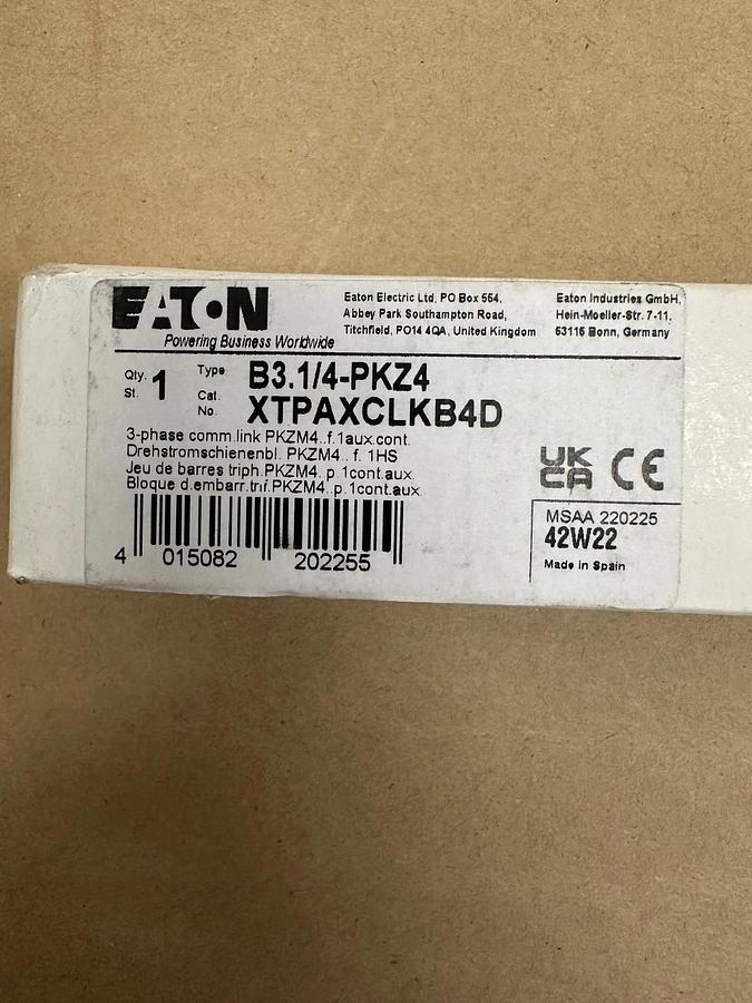 Used Eaton XTPAXCLKB4D B3.1/4-PKZ4 Busbar *NEW*