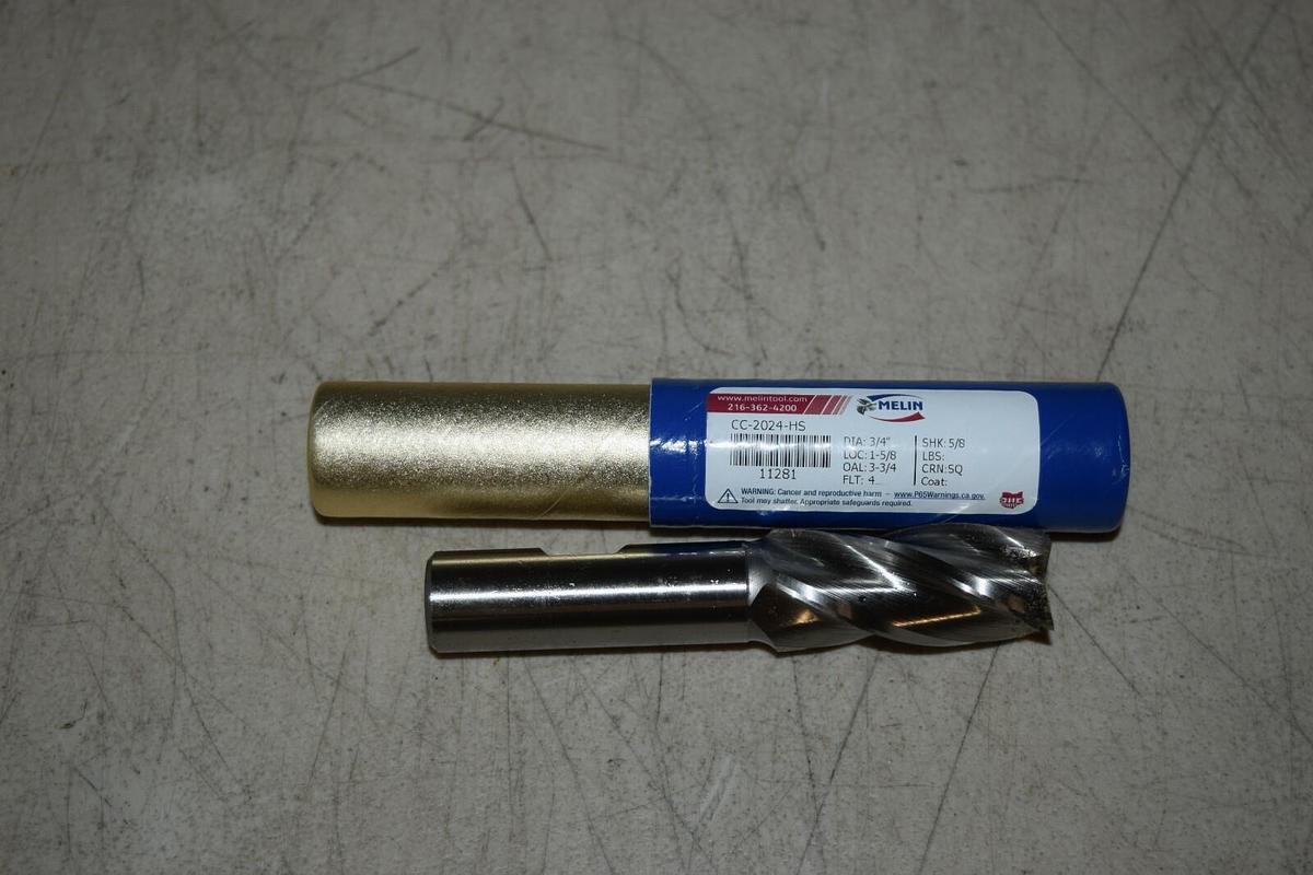 Melin (Tool Company) CC-1616-R060, 1/2x1/2, 4F .060, Crnr Rad, Cobalt End Mill