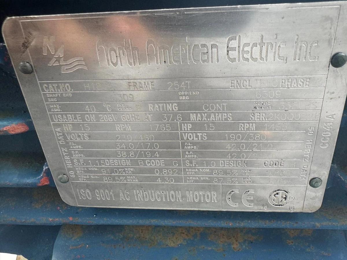 Used North American Electric ISO 9001 AC Motor H1815 with Dodge TA4207H