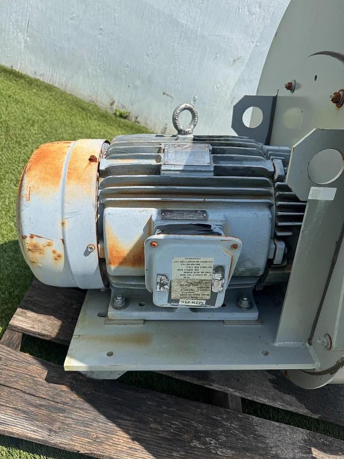 Used Twin City Fan & Blower CW 90° Top Horizontal Blower, 20Hp Motor 3520RPM 230/460V