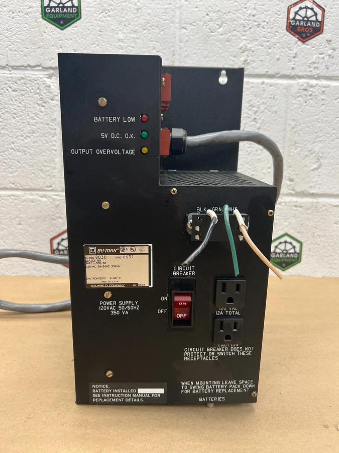 Used Square D PS31 120VAC SY/MAX Power Supply, Class 8030, Ser. B9