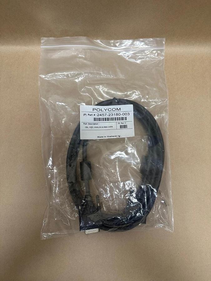 Used POLYCOM 2457-23180-003 CBL,HDCI, ANALOG HI-RES 3 MTR *NEW*