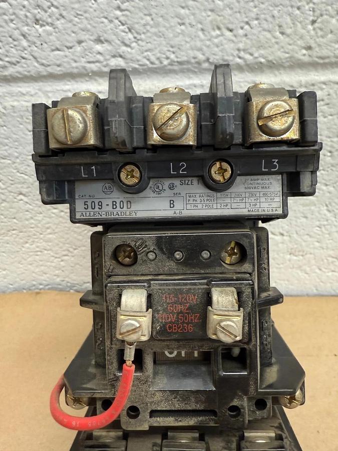 Used Allen-Bradley 509-BOD Series B, Size 1, Starter