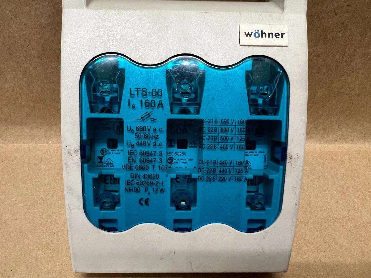 Used Wohner LTS-00 160A Fuse Disconnect Switch