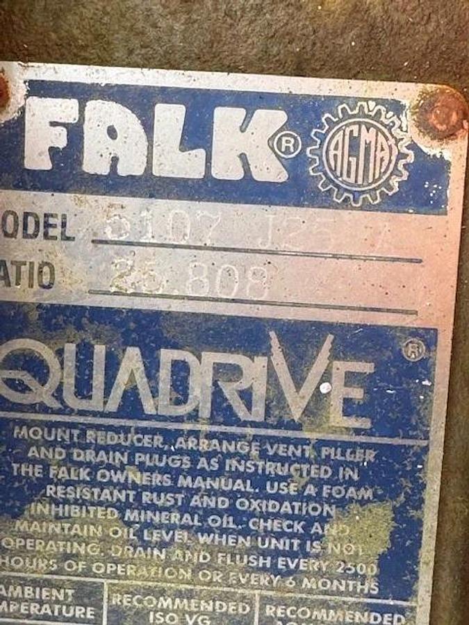 Used Industrial Screw Auger/ Conveyor 60" Long, Falk 5107 J25 7, Baldor CM35461