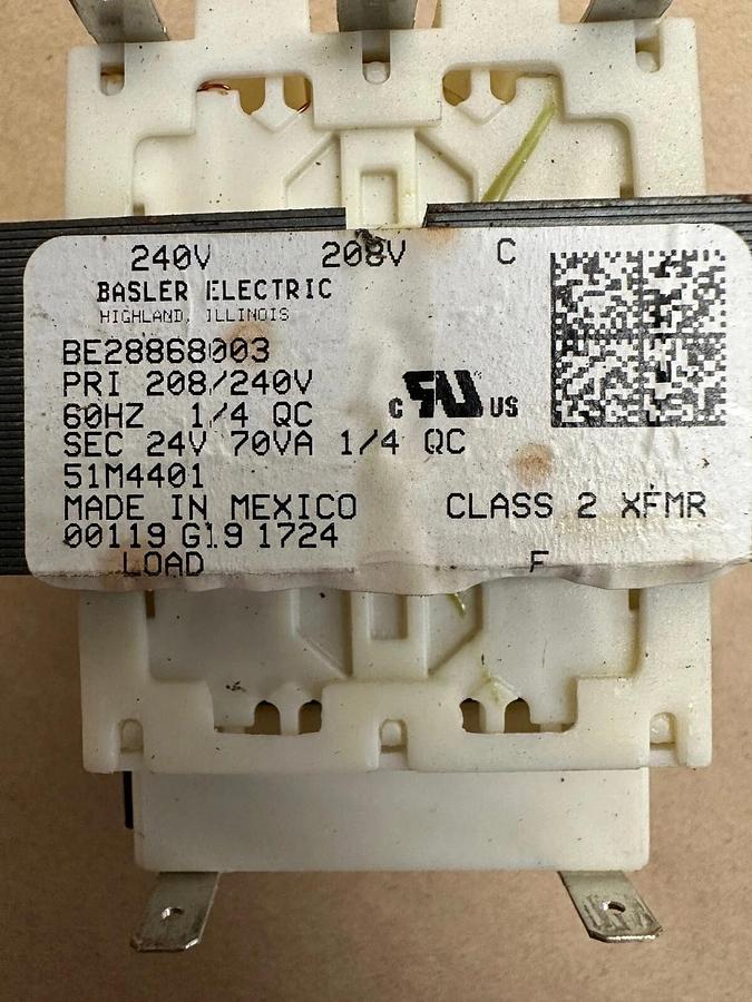 Used Basler Electric BE28868003 Transformer, Class 2 XFMR