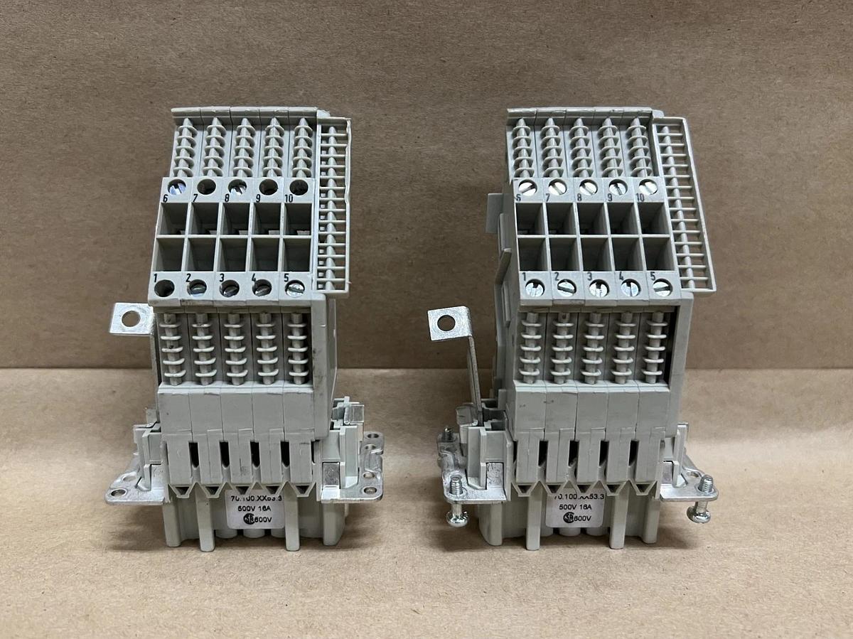 Used Wieland 70.100.XX53.3 10-Pole Female Adapter - Lot of 2