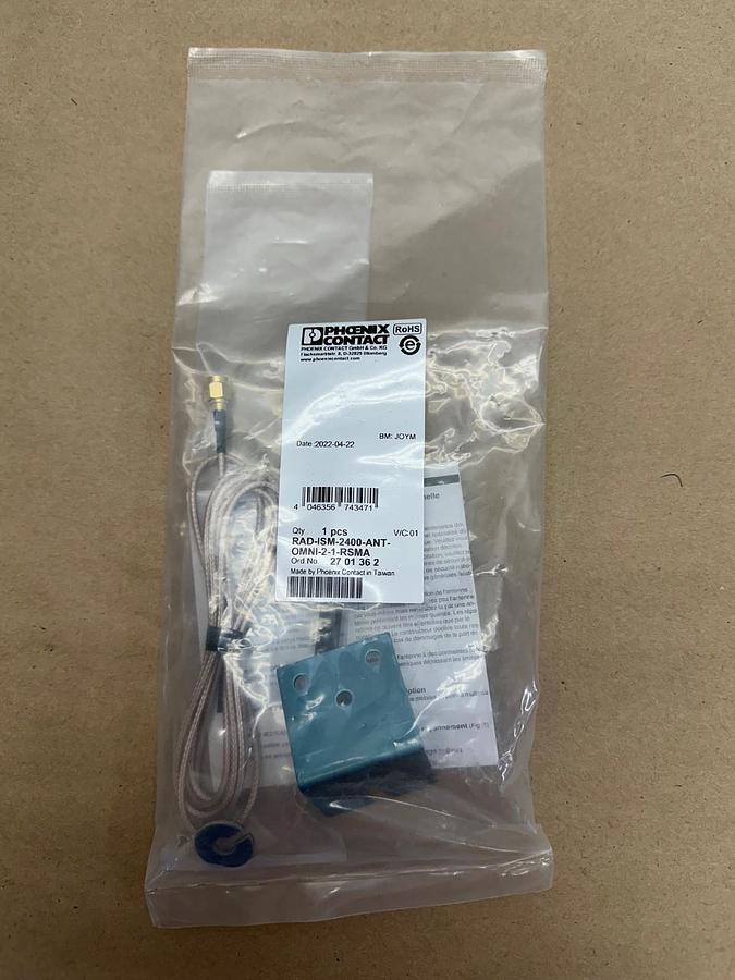Used Phoenix Contact RAD-ISM-2400-ANT-OMNI-2-1-RSMA Antenna *FACTORY SEALED*
