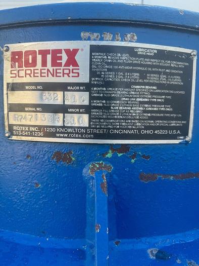 Used Rotex Model 532 Gearbox Major WT:410, Minor WT:211, SN: R747133R