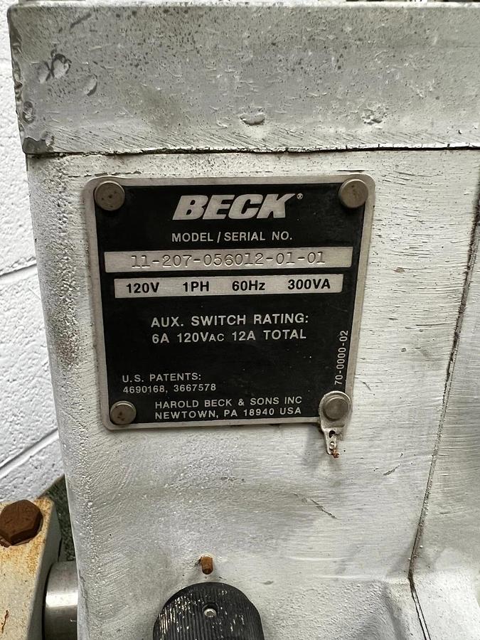 Used BECK 11-207-056012-01-02 Actuator/120V/1PH/60Hz/300VA/ 12A Total