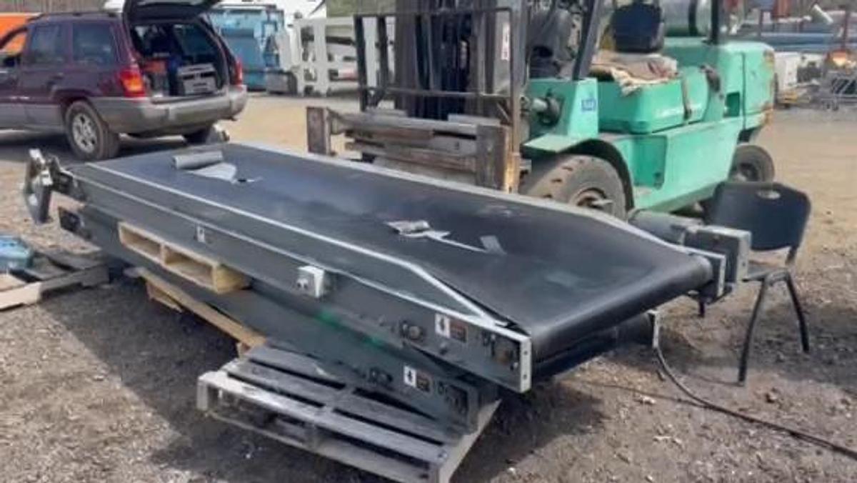 Used Conveyor Belt W:33.75” L:144” Longitudinal Groove Belt, Baldor 1/2Hp 1725 RPM