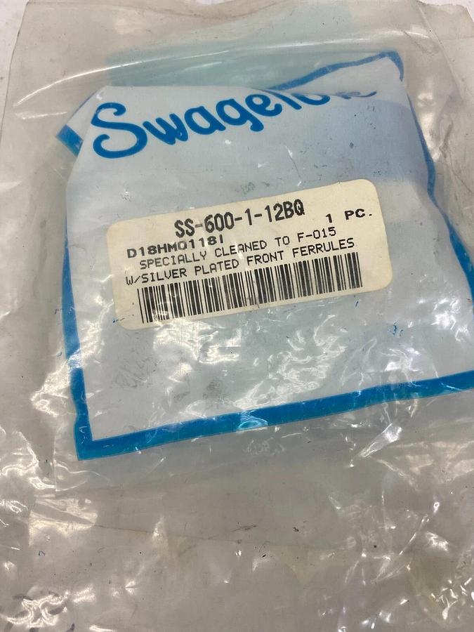 Used Swagelok SS-600-1-8BQ, SS-600-1-12BQ Silver Plated Front Ferrules - Lot of 2