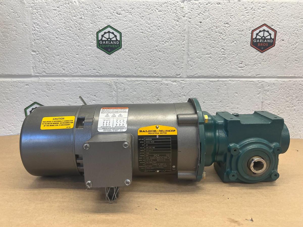 Used Baldor Reliance KBM3458 .33Hp 1725RPM 3Ph Ind Motor, Tigear 2 13Q10H56 Gearbox