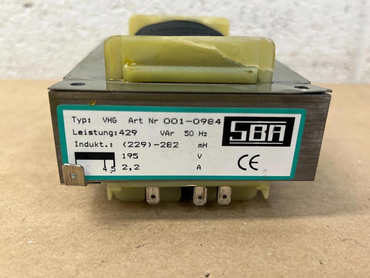 Used SBA 001-0984 Transformer, 50Hz, 195V, 2,2A