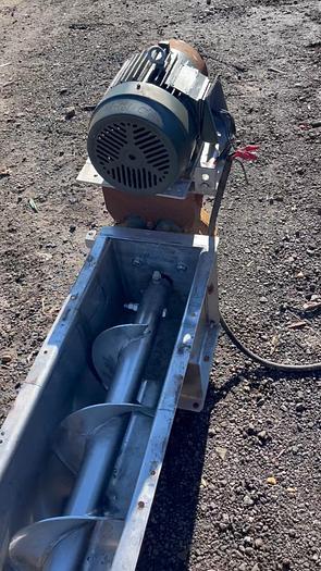 Used Stainless Steel Screw Conveyor 9"x24'3" w/ Toshiba 3HP @ 1755RPM, Dodge Gearbox