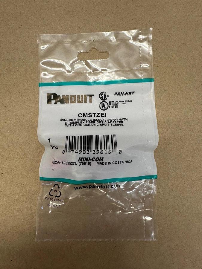 Used Panduit CMSTZEI Mini-Com Module, Fiber Optic Adapter *NEW* (Qty 4 in this box)