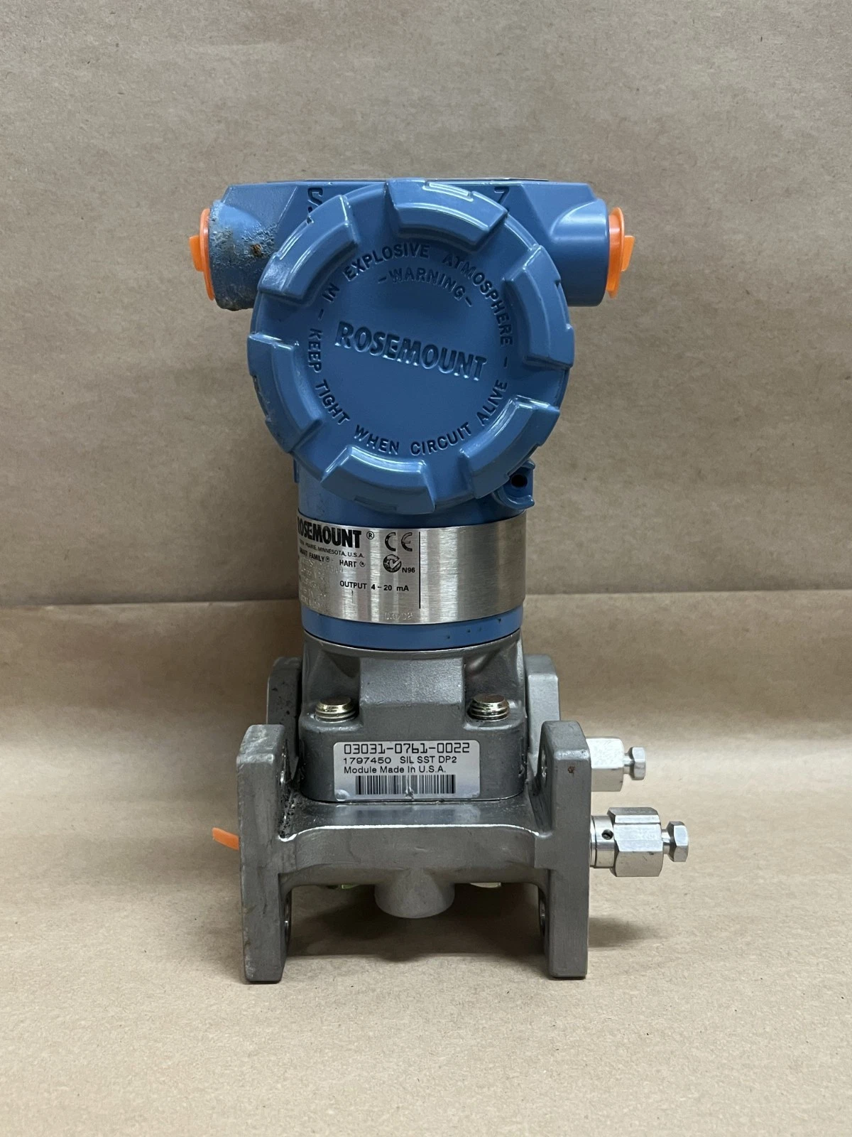 Rosemount Pressure Transmitter Mass Flow Ind. 10.5-55VDC Output 4-20mA 1185834