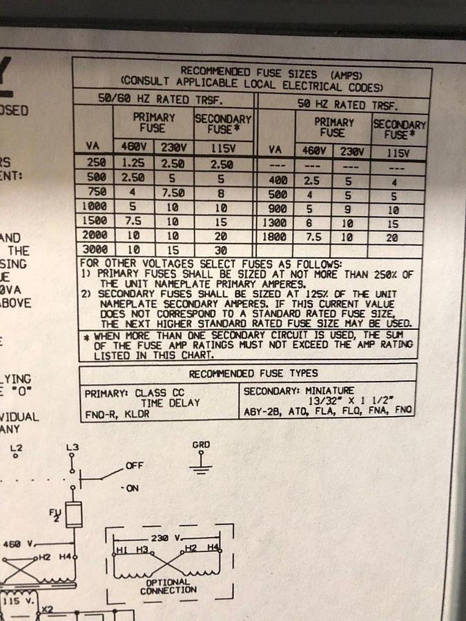 Used Square D Class 9070 Transformer Disconnect SK250G1