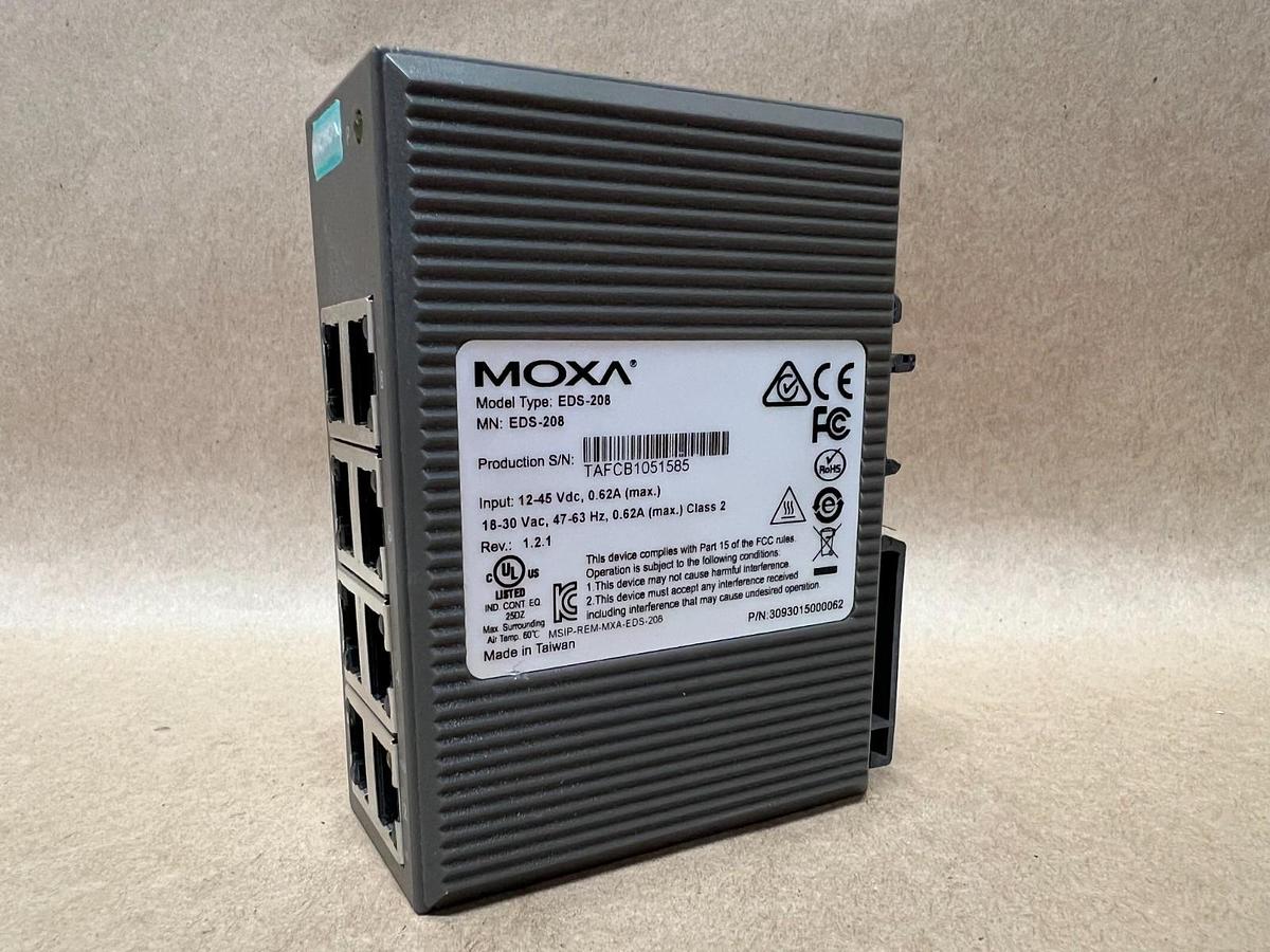 Used Moxa EDS-208 Rev. 1.2.1. Unmanaged Ethernet Switch