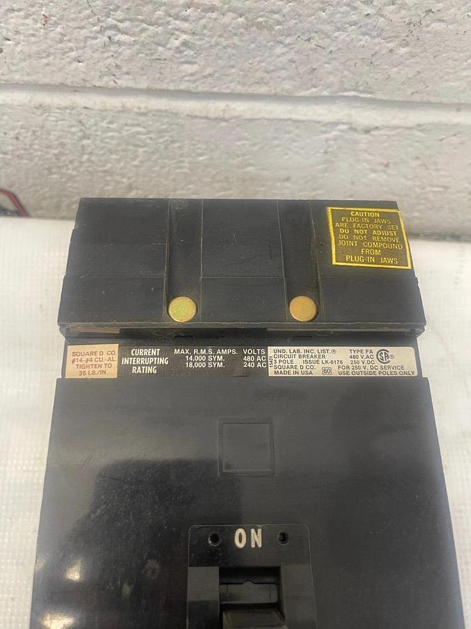 Used Square D LK-6176 Circuit Breaker 3 Pole, 480 VAC