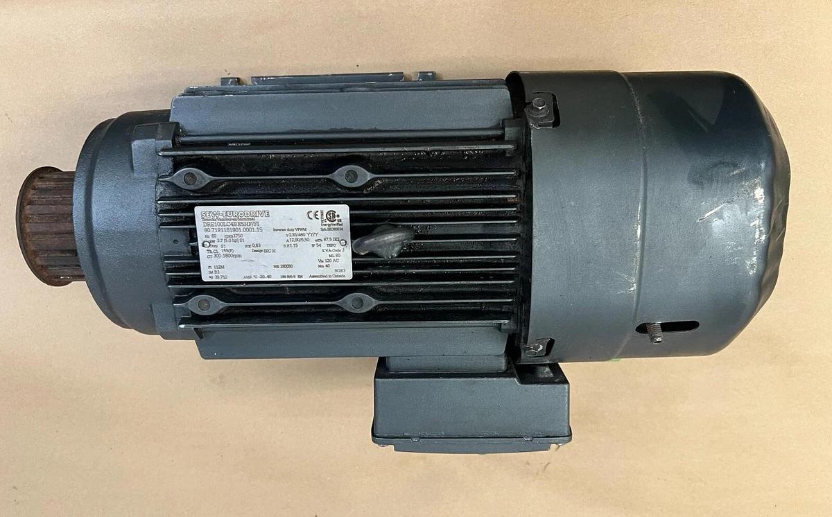 Used Sew-Eurodrive DRE100LC4BE5HF/FI 5.0 HP, 230/460V, 3 PH, 60 Hz Motor