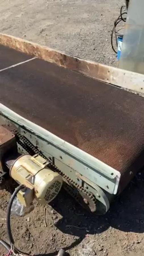 Used Conveyor Belt W:36” L:113” Rough Top w/ Baldor 1Hp, 1760RPM and Gearbox