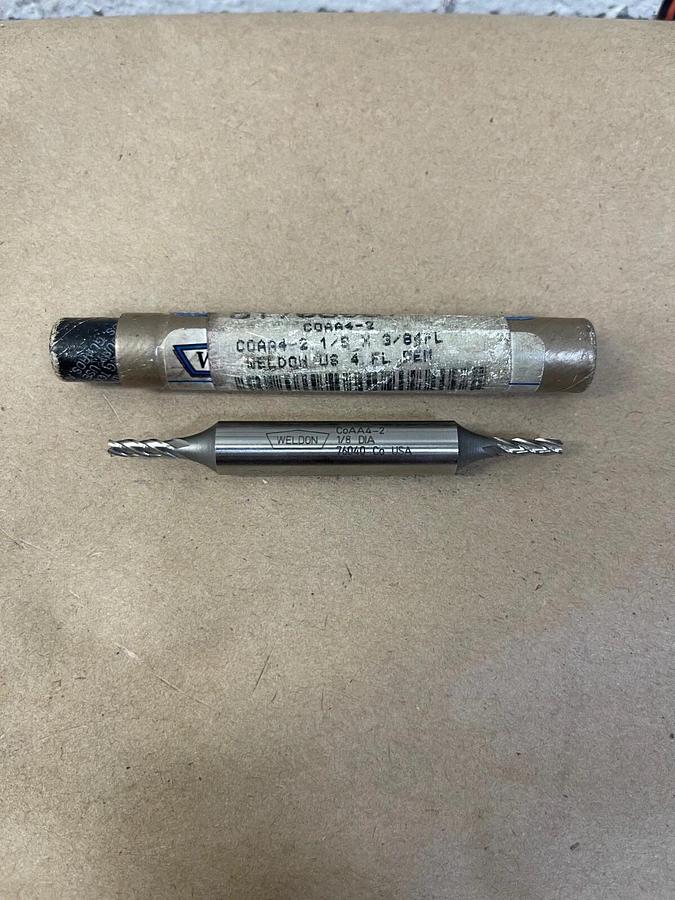 Weldon CoAA4-2, 1/8 DIA, Double-End End Mill, Quad Mold