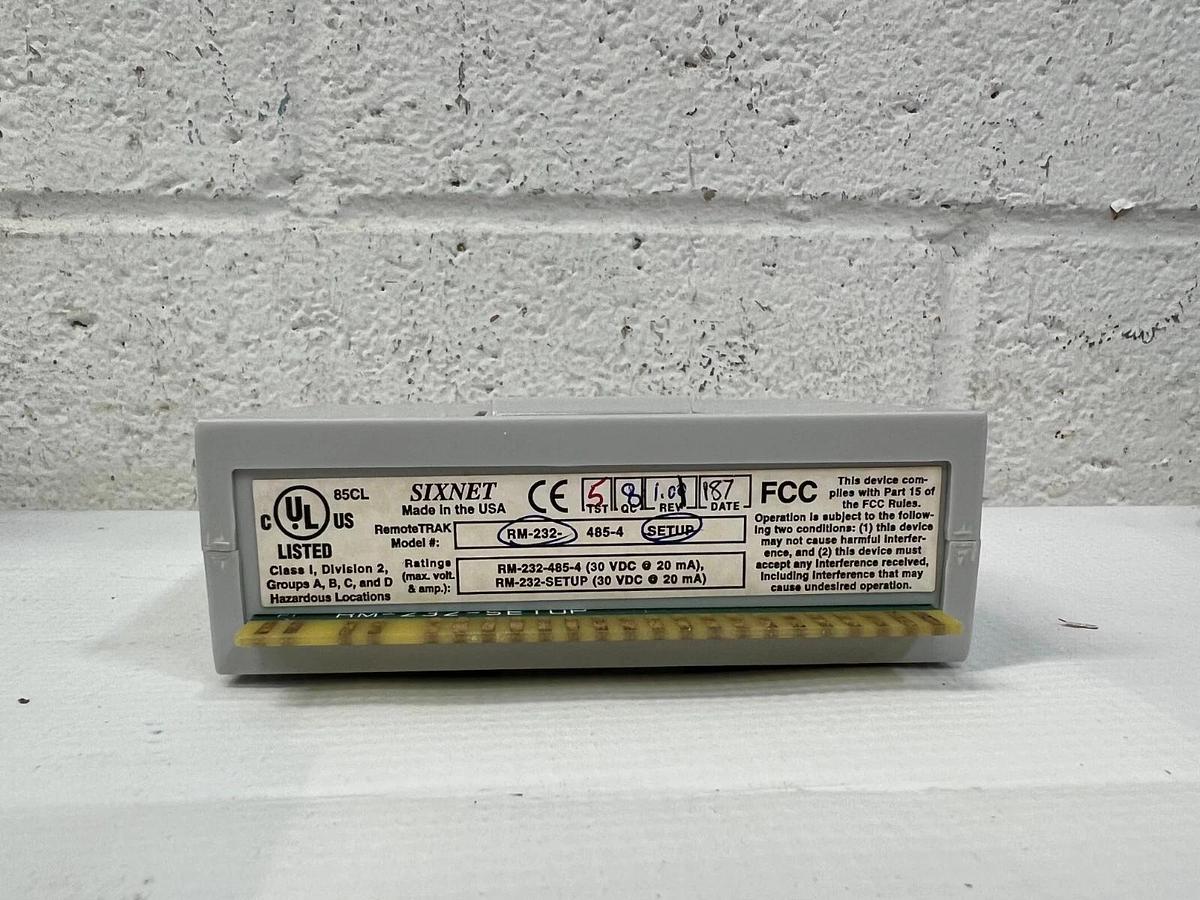 Used Sixnet Remotetrak RM-232- Setup I/O Module