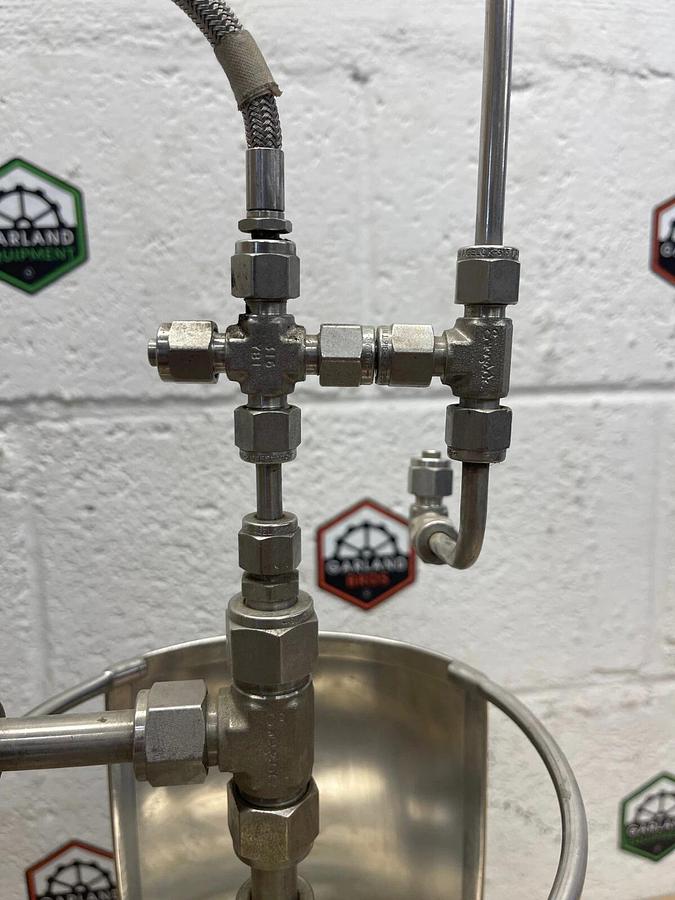 Used 6 Liter Stainless Steel Pressure Vessel with Swagelok Attachments