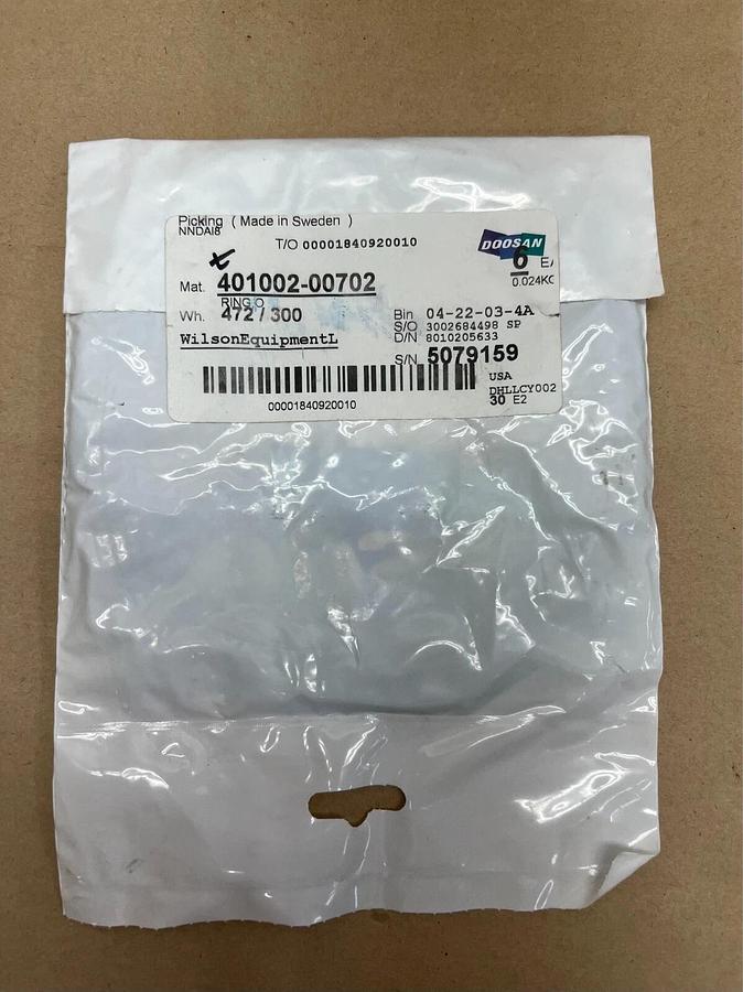 Used Doosan 401002-00702 O Ring, 6 Pcs