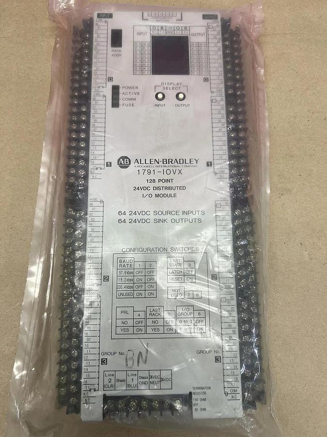 Used Allen Bradley 1791-IOVX 128 Point 24 VDC Distributed I/O Module
