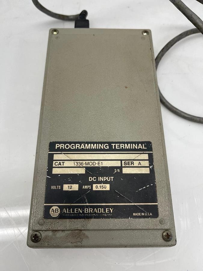 Used Allen-Bradley 1336-MOD-E1 Programming Terminal, Ser. A, 12 Volts, 0-.150 Amps