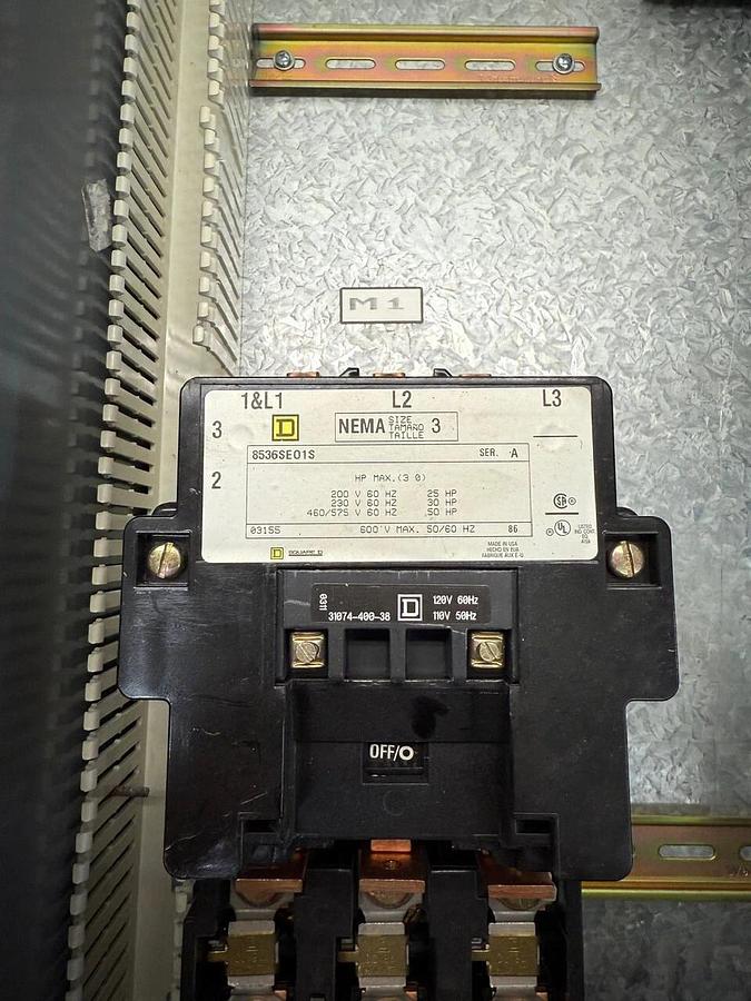 Used Square D 8539SEA51V81CF4P71P72T Combination Starter, Fusible Disconnect Breaker