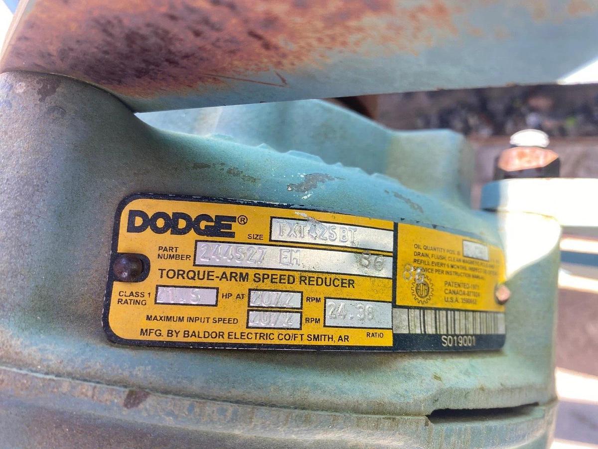Used Rader 20x20 ESW Rotary Airlock, 5HP Baldor Motor, TXT4B Dodge Gearbox S/N MD5384