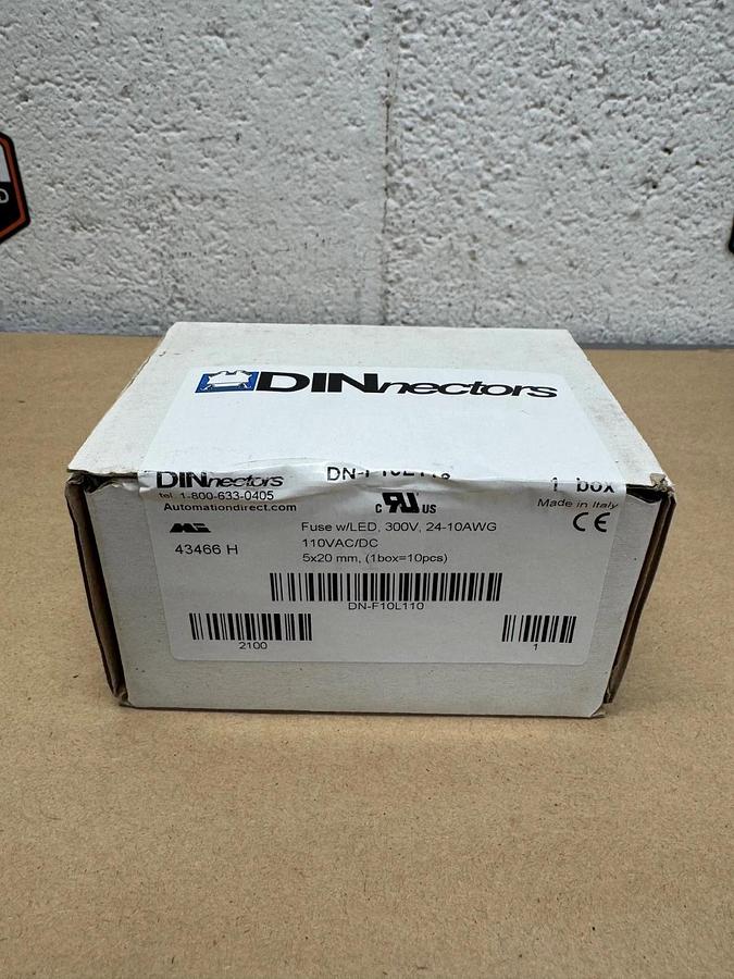 DINnectors DN-F10L110 Terminal Block Fuse w/ LED Light (10 pcs) *FACTORY SEALED*