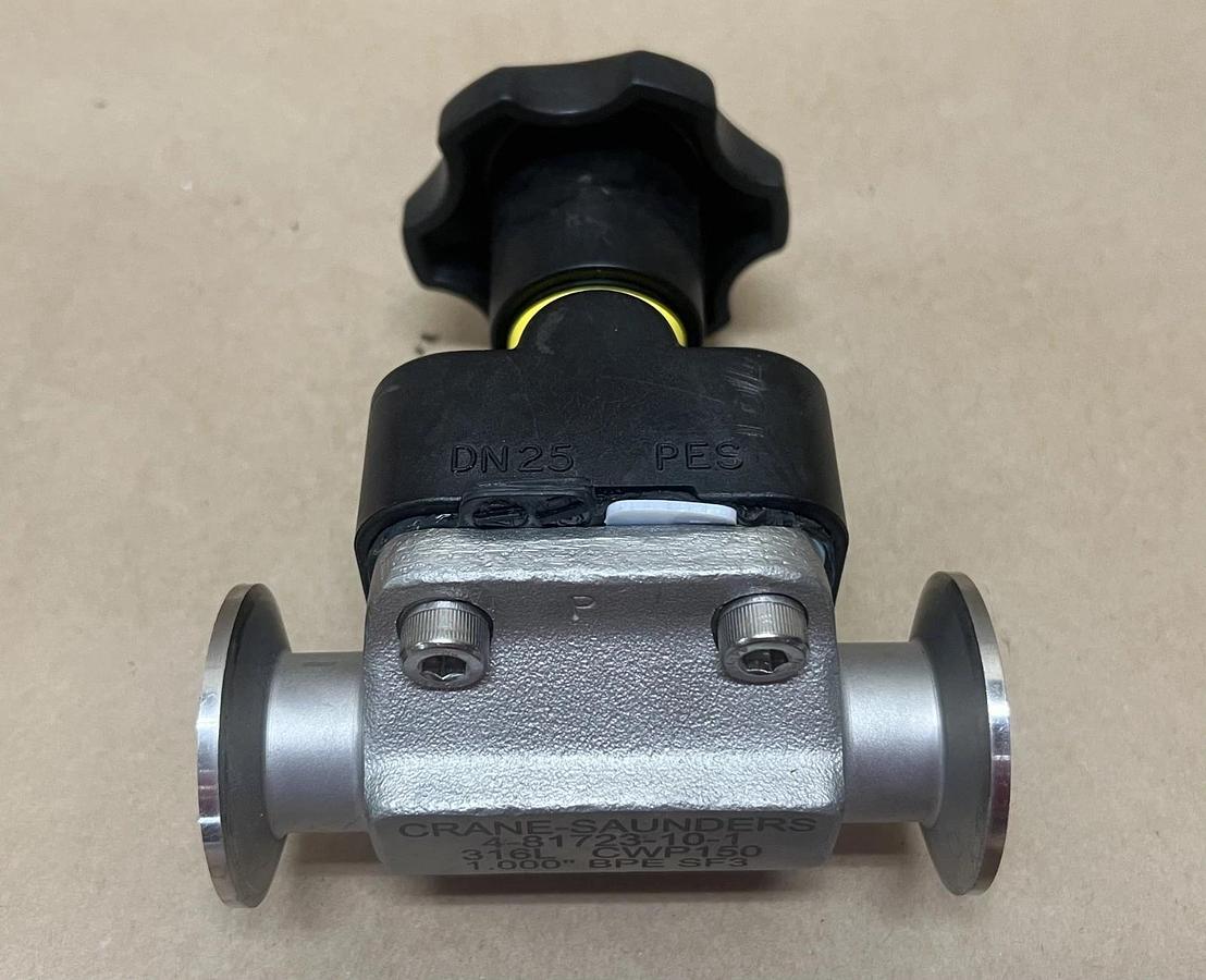 Used Crane-Saunders 4-81723-10-1 316L, CWP150, 1" Diaphragm Valve