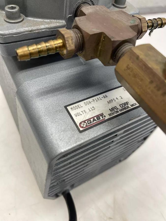 Used GAST DOA-P101-AA Compressor Diaphragm Vacuum Pump, 115 V, 4.2 Amps, 60 Hz