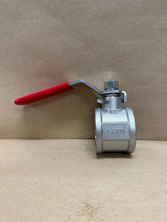 Used 1-1/4" Stainless Steel PN56 Threaded Full-Port Ball Valve (1.4401 SS)