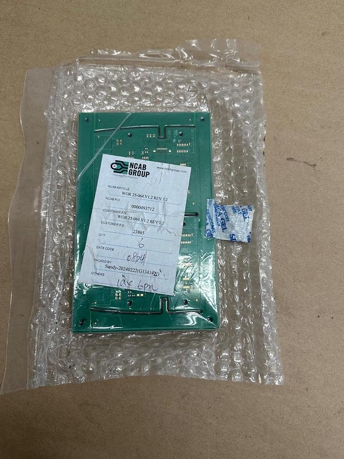 Used NCAB Group WOR 25-064 Circuit Board, Qty 6 *FACTORY SEALED*