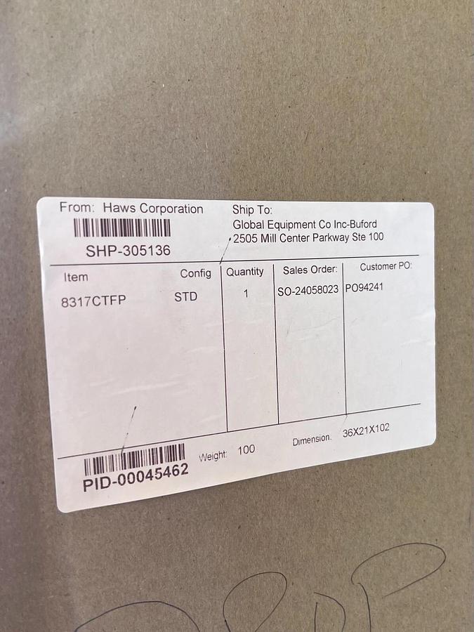 Used Haws Corporation 8317CTFP Freeze-Resistant, 120VAC Combo Shower Eye Wash Station