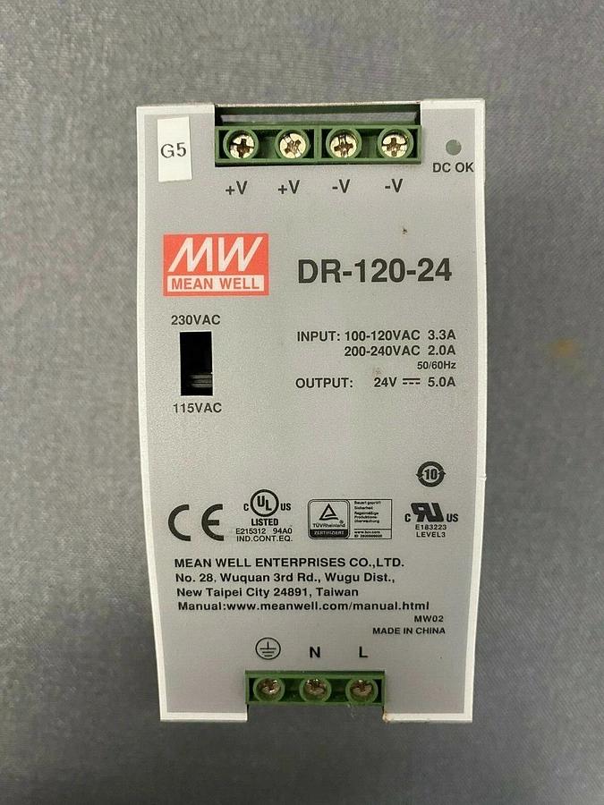 Used Mean Well DR-120-24 Power Supply