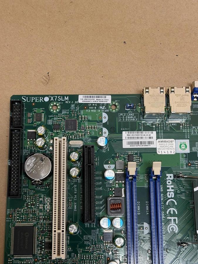 Used SuperMicro X7SLM Rev. 1.02 Motherboard *NEW*