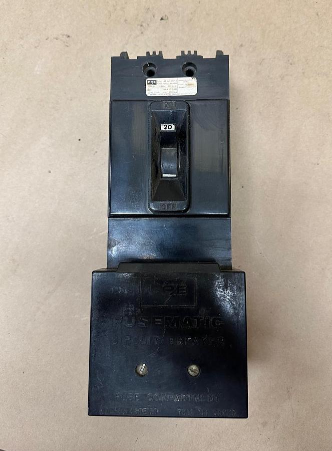 Used Federal Pacific Electric Company XF 20A 3 Pole Circuit Breaker