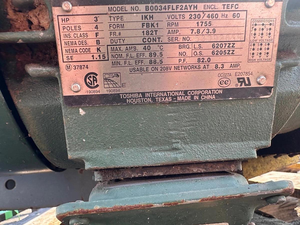 Used Falk 2115J Gear Drive 14.01:1, 3Hp @ 1755RPM, Pulley, Motor Mount, Bushing